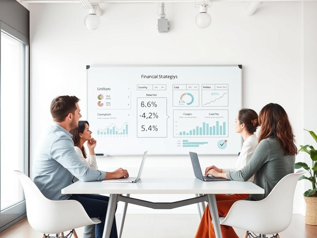 A focused team meeting in a modern office with a