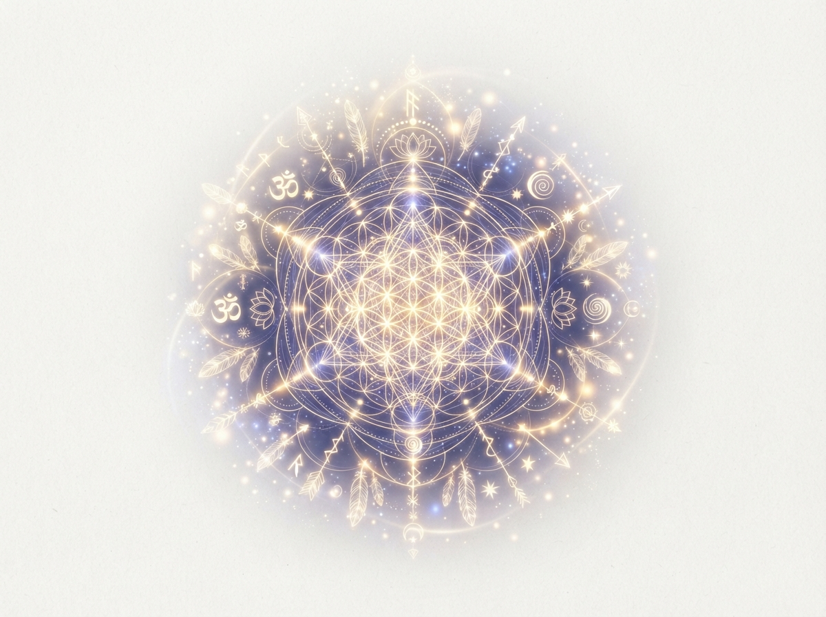 Sacred geometry and shamanic healing mandala visualization