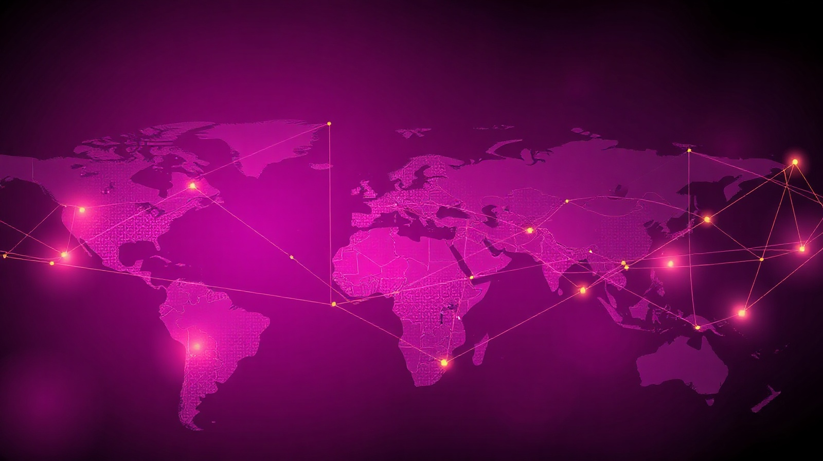 Luxury purple and gold global supply chain network