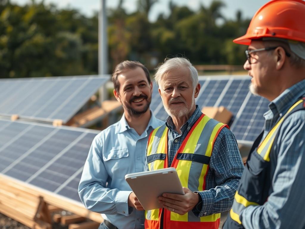 A close up shot of a project manager discussing with