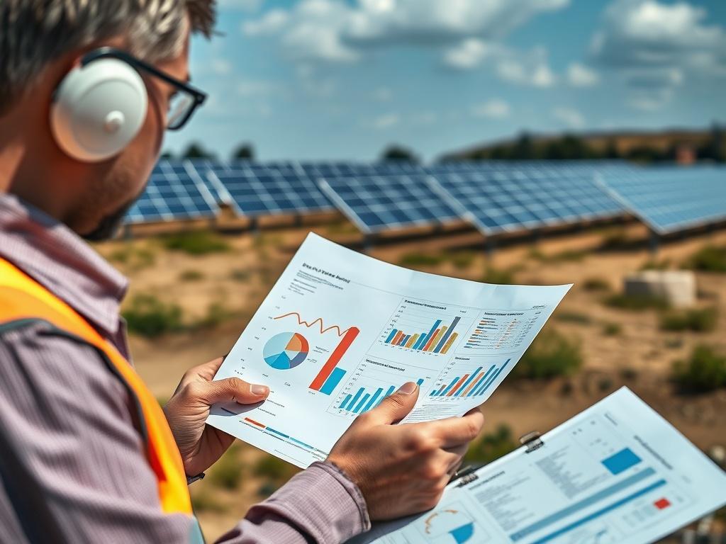 A close up shot of a project manager examining risk