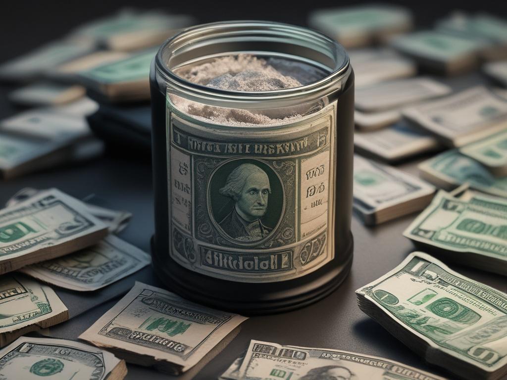 A striking close up of a small container of HU2