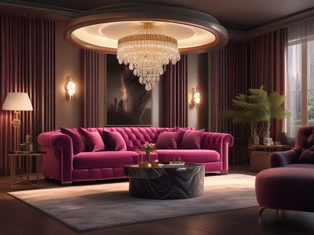 A stunning luxury escort sitting elegantly on a plush velvet