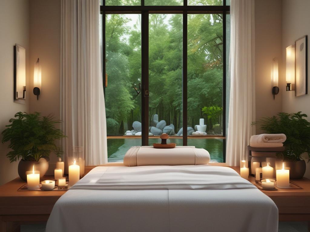 A serene spa setting with a beautiful, tranquil ambiance