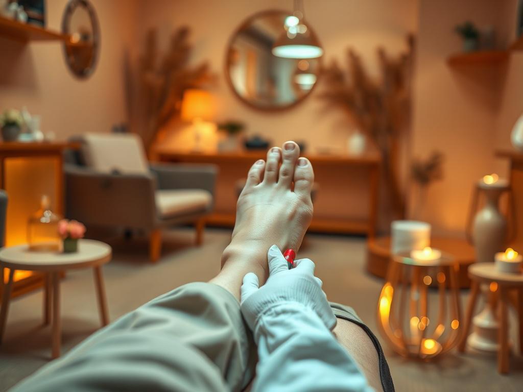 A realistic high resolution of a person receiving a pedicure