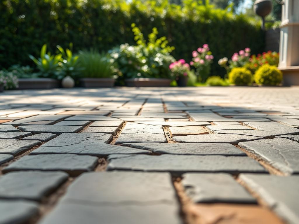 A close up shot of a beautifully crafted interlock patio,