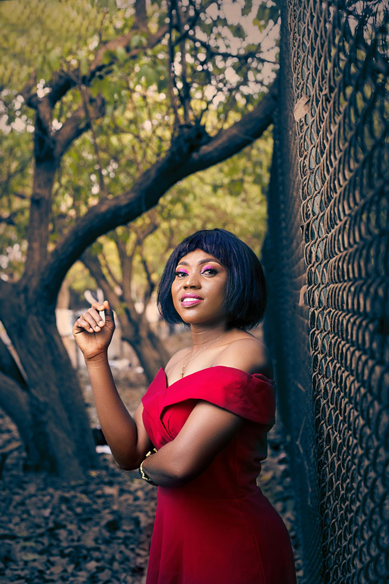 photography, fence, girl, red, Ghana, picture, art, africa, 