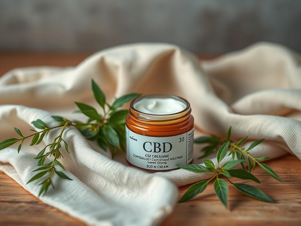 A high resolution image of a jar of CBD cream,