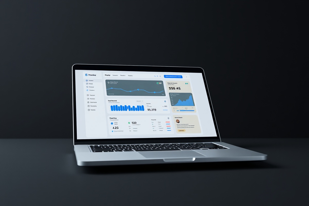 Premium MacBook mockup showing a modern website design