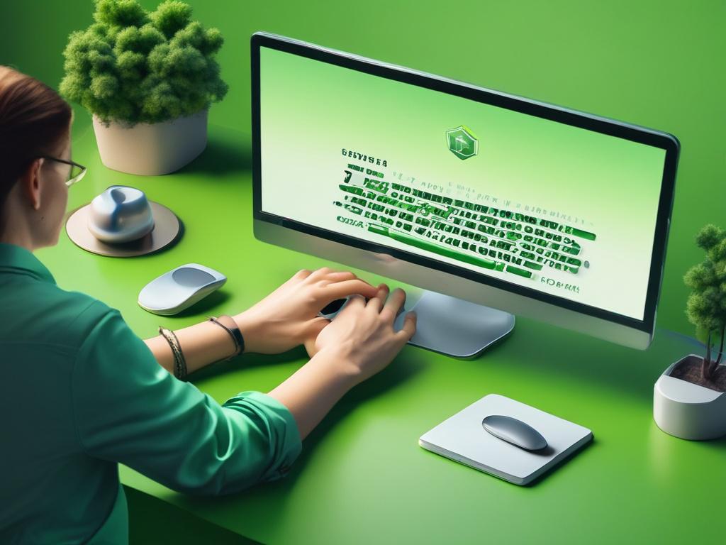 a person logging into a computer with a secure login