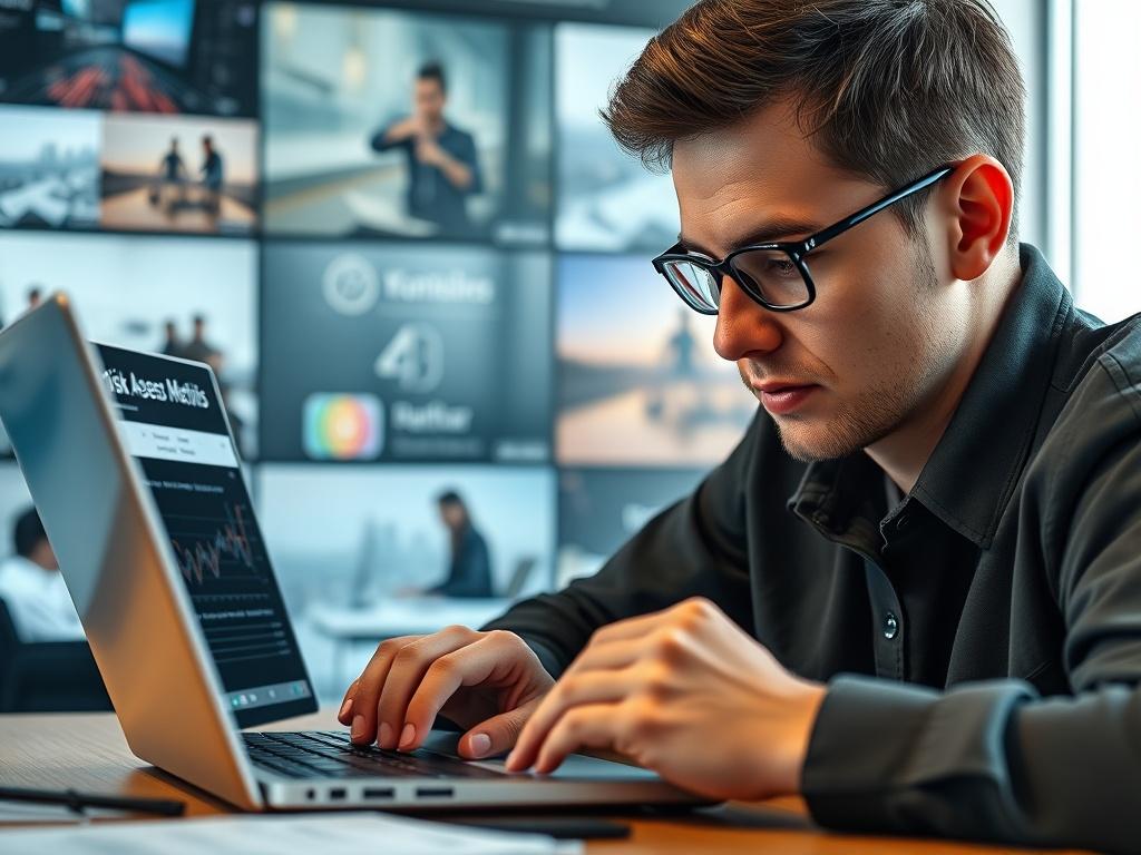 A close up shot of a person reviewing risk assessment