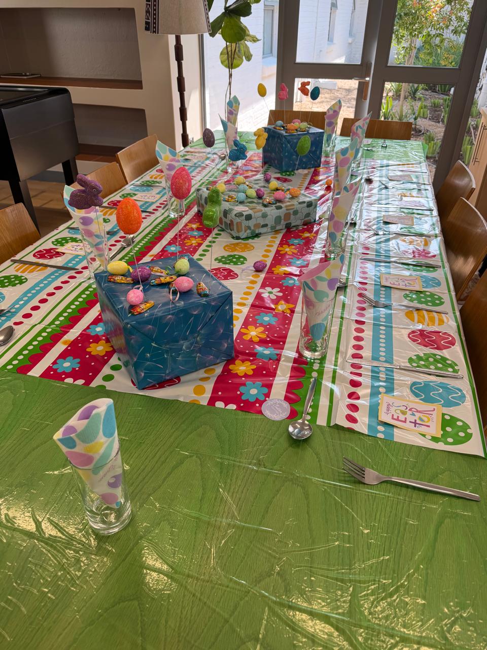 Colorful activity decorations and event setup