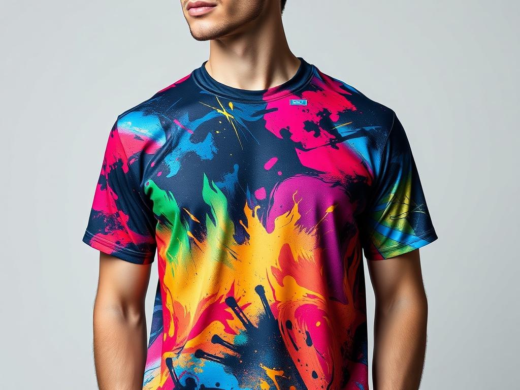 A high resolution image featuring a person wearing a colorful