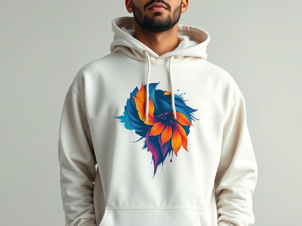 A high resolution image of a person wearing a cozy