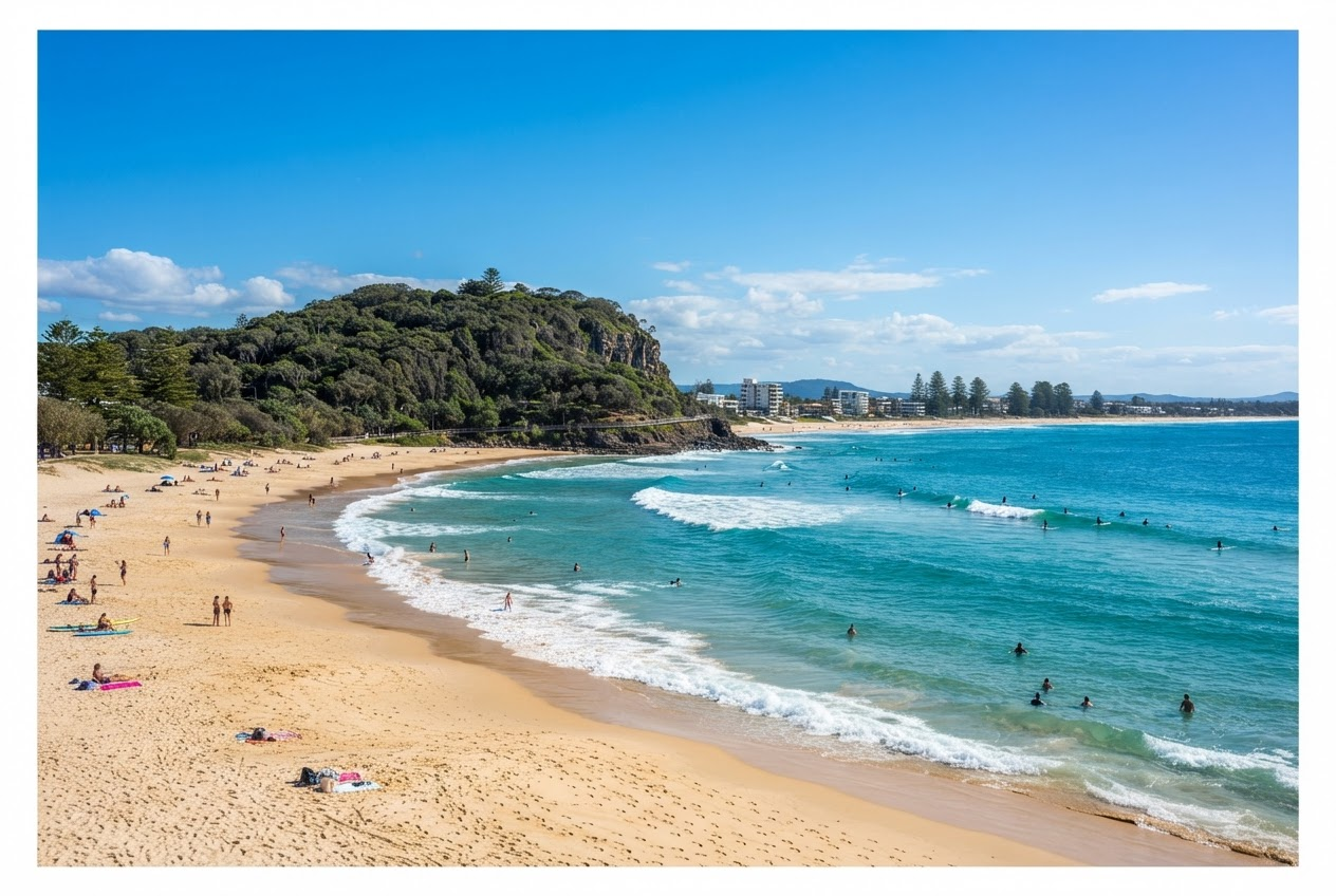 Burleigh Heads beach and coastline
