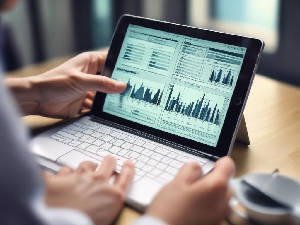 A close up shot of a financial analyst intently reviewing