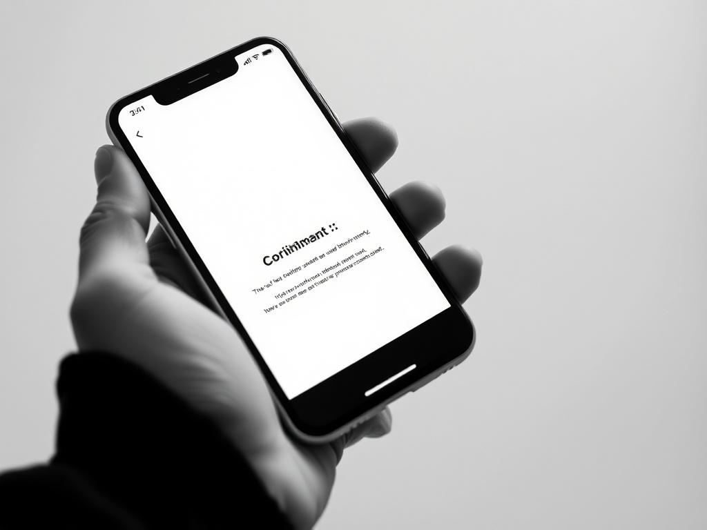 A high resolution black and white of a smartphone displaying