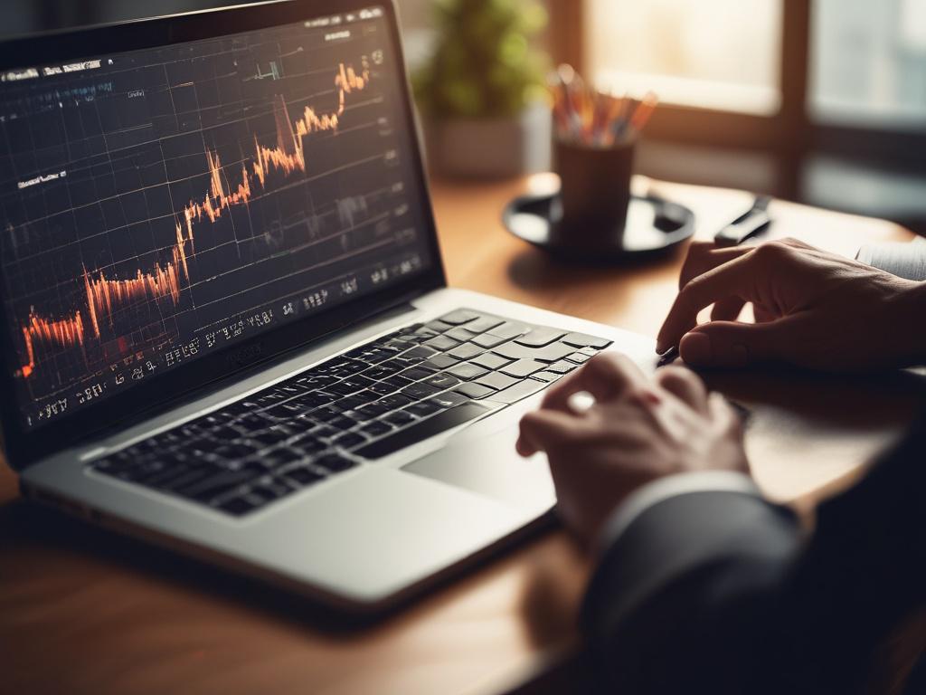 close up of a person analyzing stock market data on
