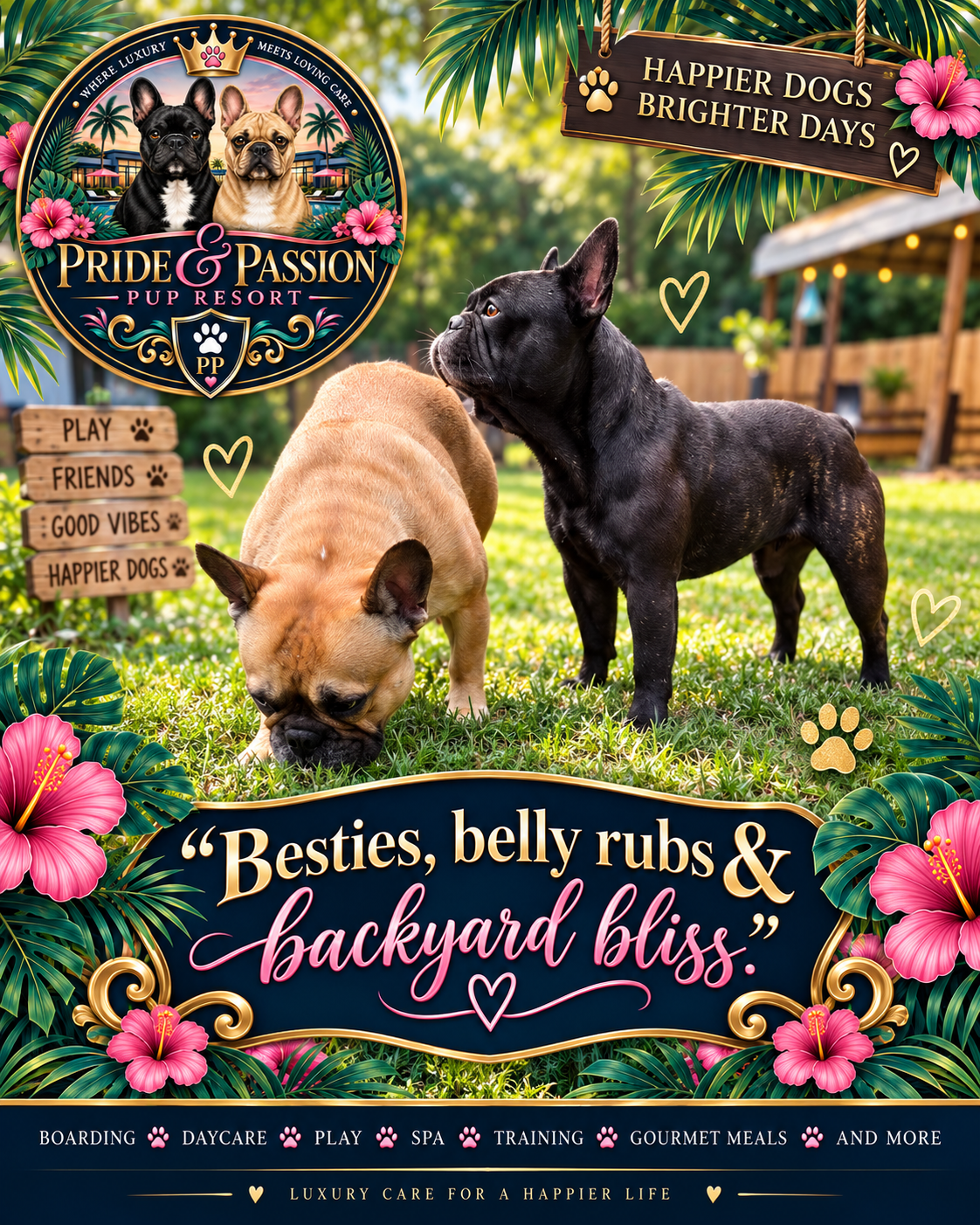 Luxury dog resort accommodations