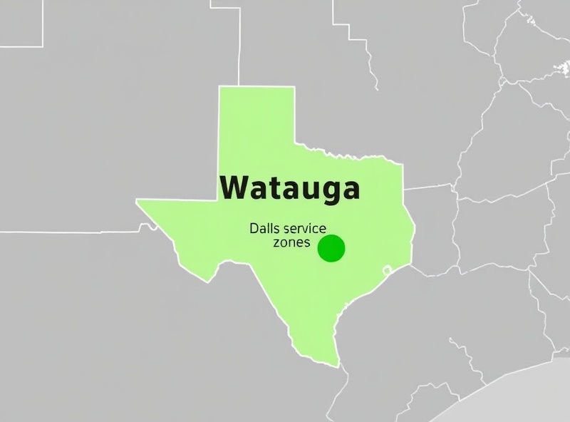 Service area map of Watauga Texas and surrounding areas