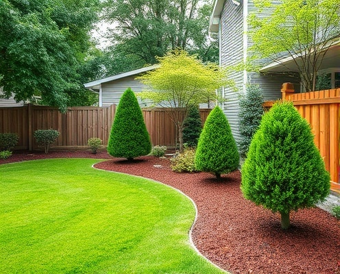 Completed yard cleanup and landscaping project