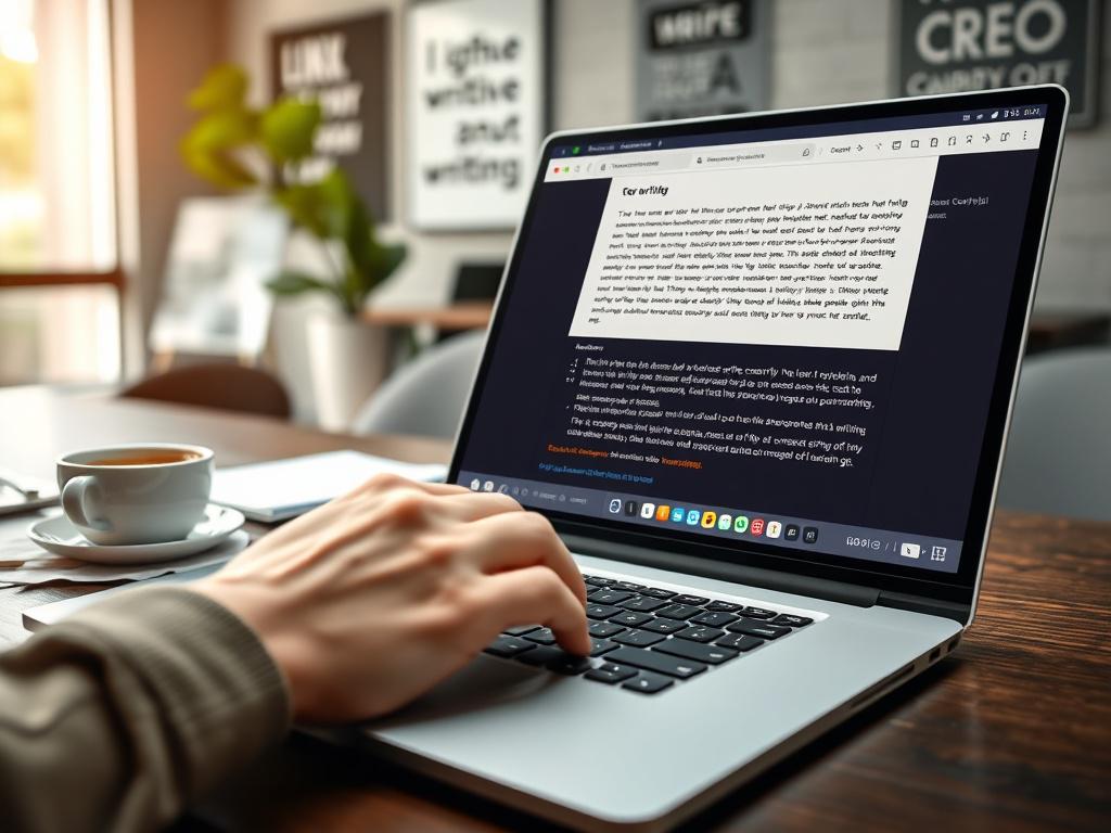 A close up shot of a sleek laptop displaying a