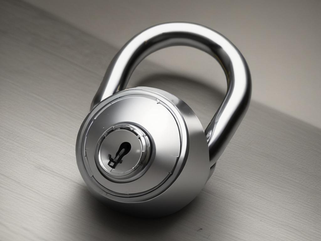 A close-up shot of a secure lock on a digital background, symbolizing data protection and security. The lock should be the main focus, rendered in hyper-realistic detail, with a blurred background that subtly incorporates the primary color rgb(50, 170, 39). Shot with a 45mm f/1.2 lens for a shallow depth of field.