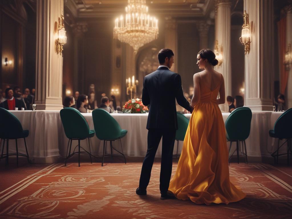 A sophisticated setting at a lavish event, showcasing a well
