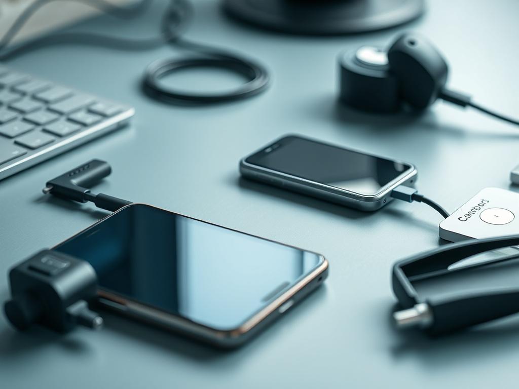 A close up shot of a sleek smart device alongside