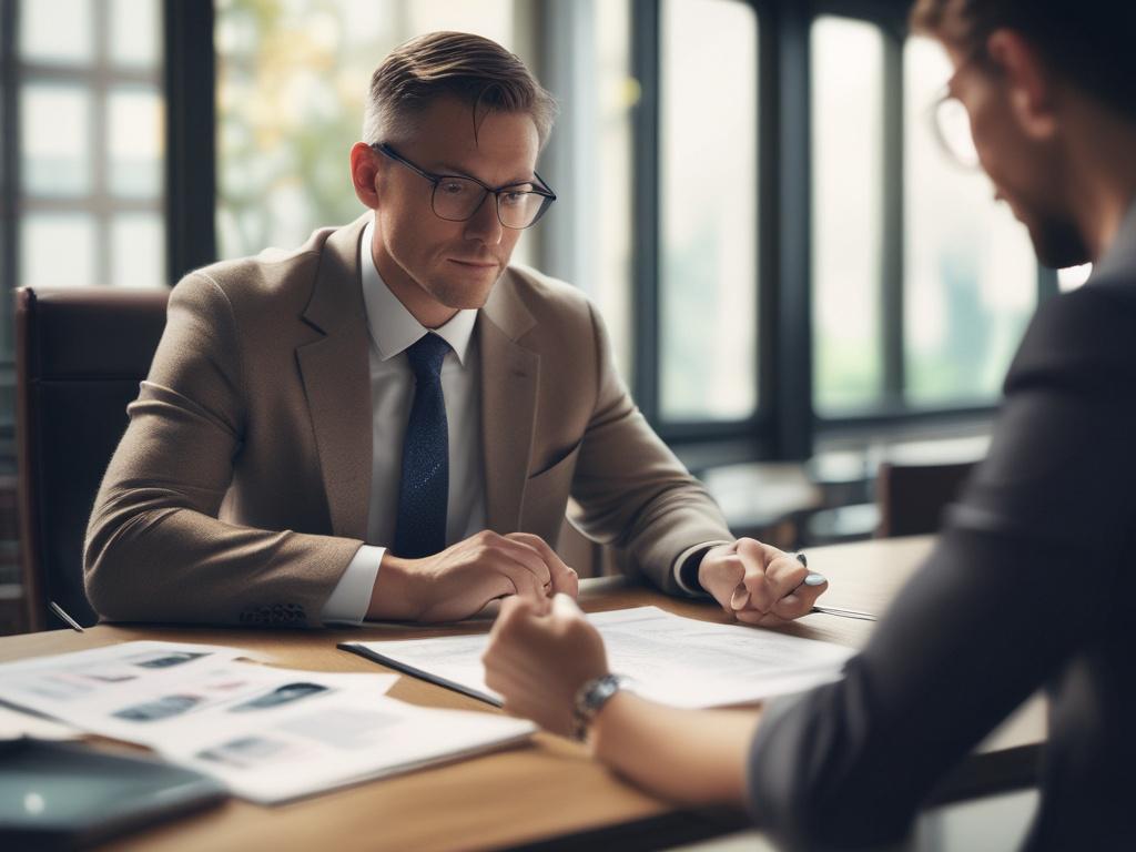 A close up shot of a financial advisor discussing with