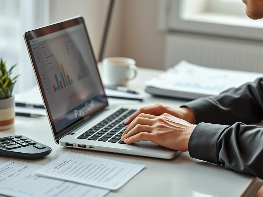A close up shot of a professional accountant working on