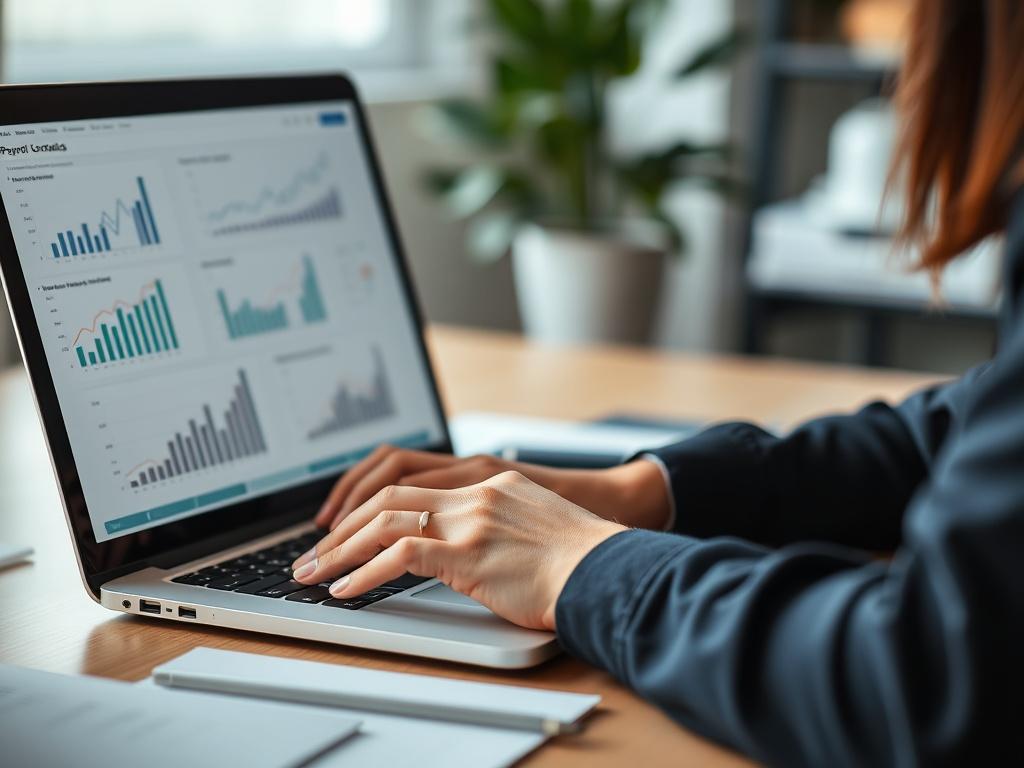 A focused image of a payroll consultant working on a