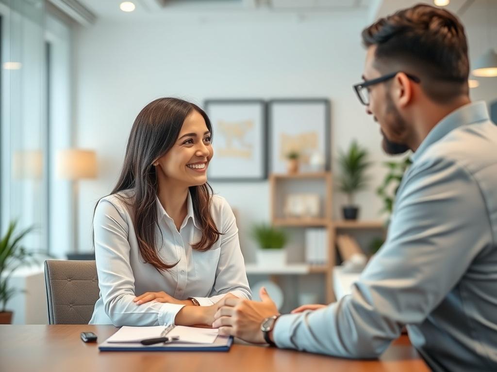 A professional setting where a payroll consultant is engaged in