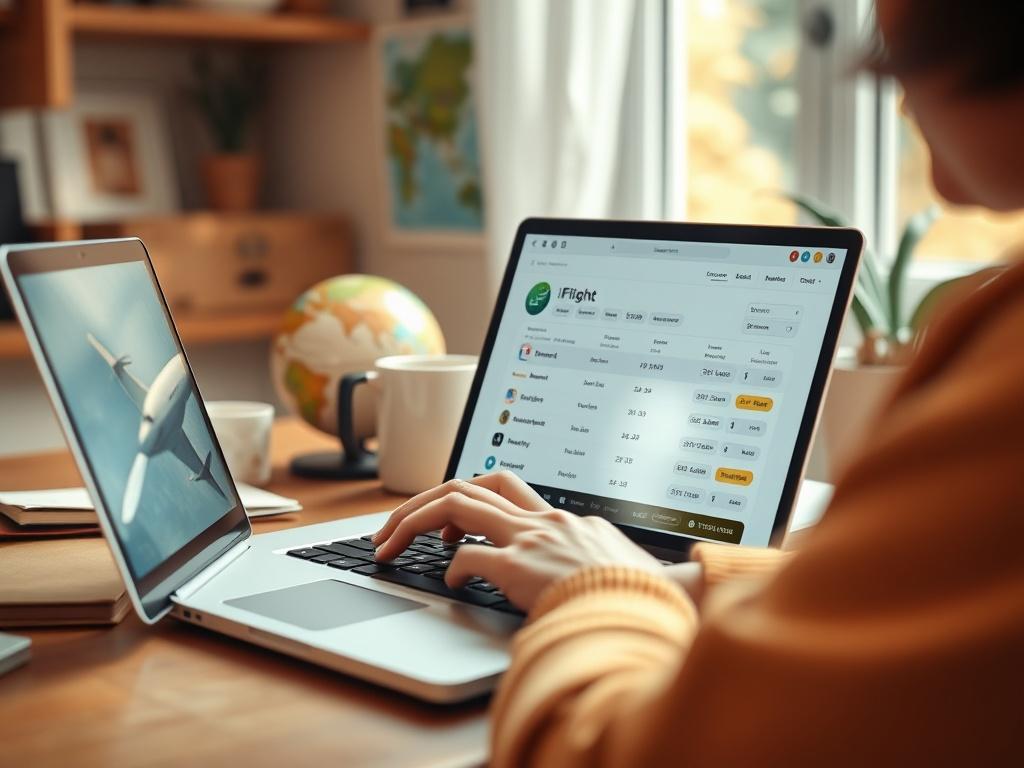 A close up shot of a person using a laptop