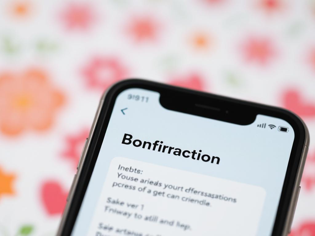 A close-up shot of a booking confirmation message on a mobile device, highlighting a user-friendly interface with a cheerful background.