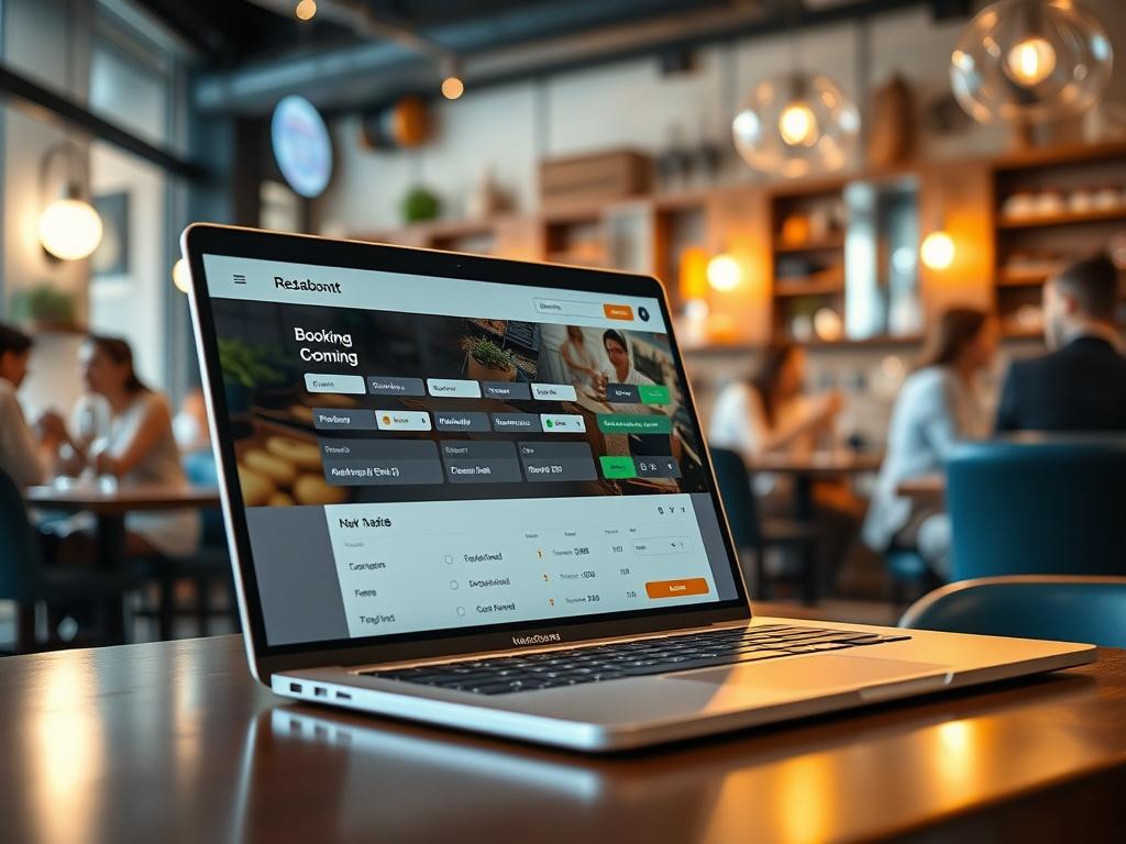 A clean and organized booking interface displayed on a laptop