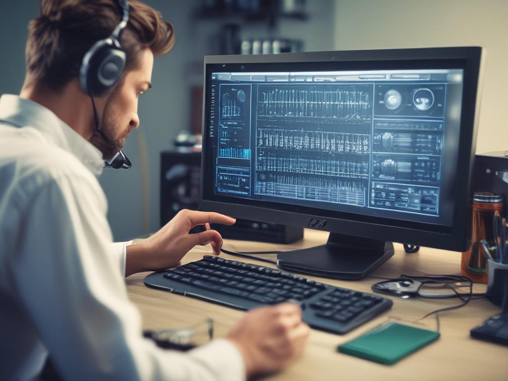 A close up shot of a technician carefully working on