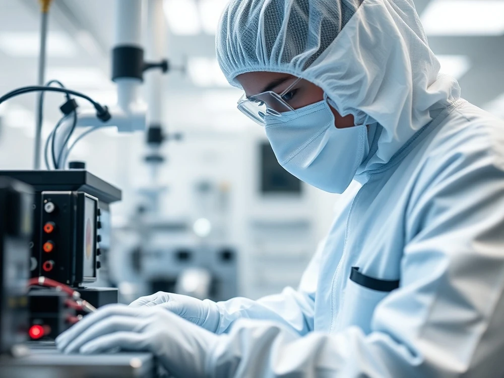 Inżynier w cleanroomie laboratorium odzyskiwania danych Dysk i Spółka w Warszawie