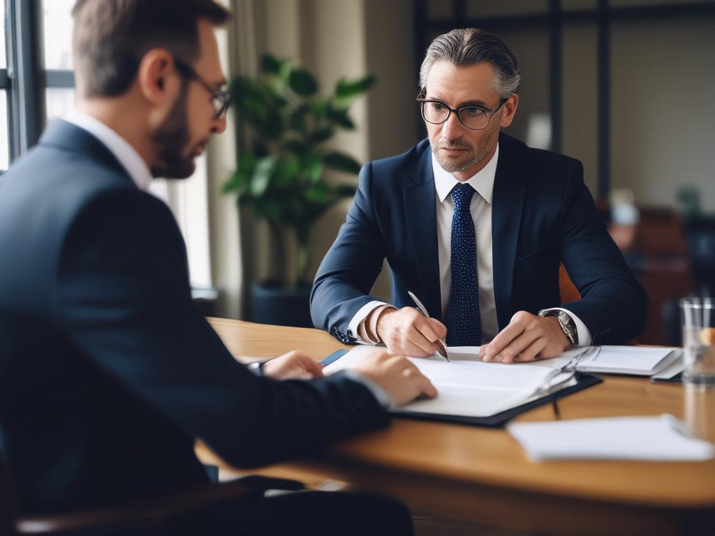 A close up shot of a financial advisor discussing investment
