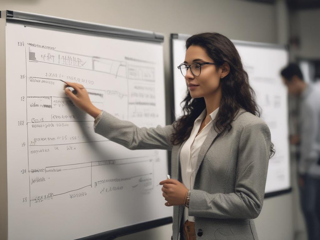A close up shot of a strategist presenting an investment