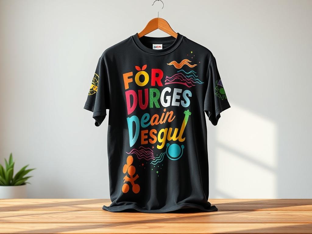 A realistic high resolution of a customized T shirt displayed