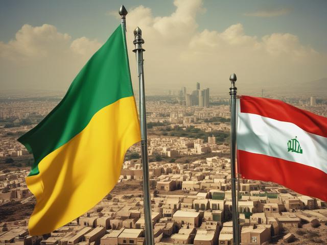 - Iran
- Hezbollah
- Middle East
- Conflict 
- Analysis 
- War
- Politics 
- Tension 
- Symbolism 
- Military 
- Flags 
- Geopolitics 
- News Updates 
- Strategy 
- Diplomacy 

You might consider combining these keywords into phrases like "Iran and Hezbollah conflict," "Middle East war analysis," or "Geopolitical tension in the Middle East" to generate a compelling image that captures the essence of your blog content.