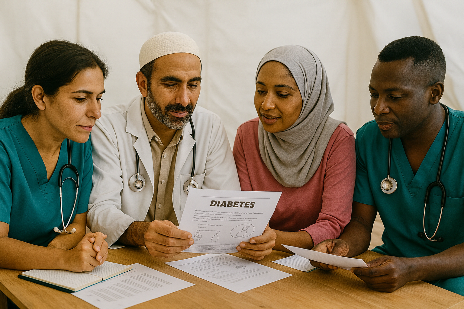 health professionals exchanging under tent-global diplomacy.png