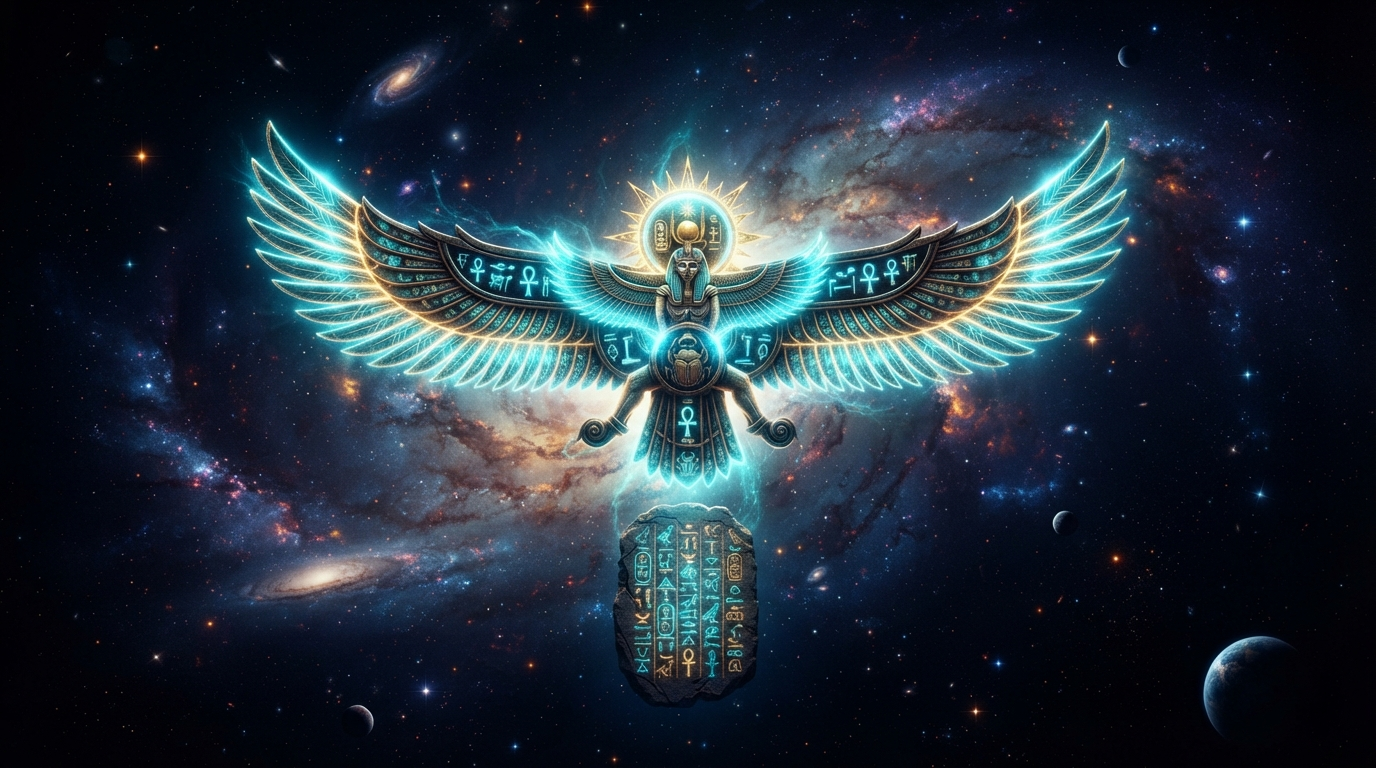 Anunnaki winged symbol in space