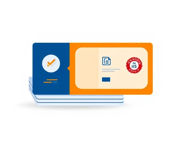 BIS Certification Process Dashboard illustration showing documents, checkmarks, and certification seals