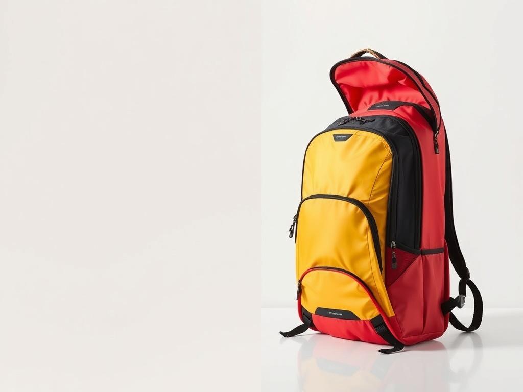 A durable sports backpack placed against a clean, minimalist backdrop