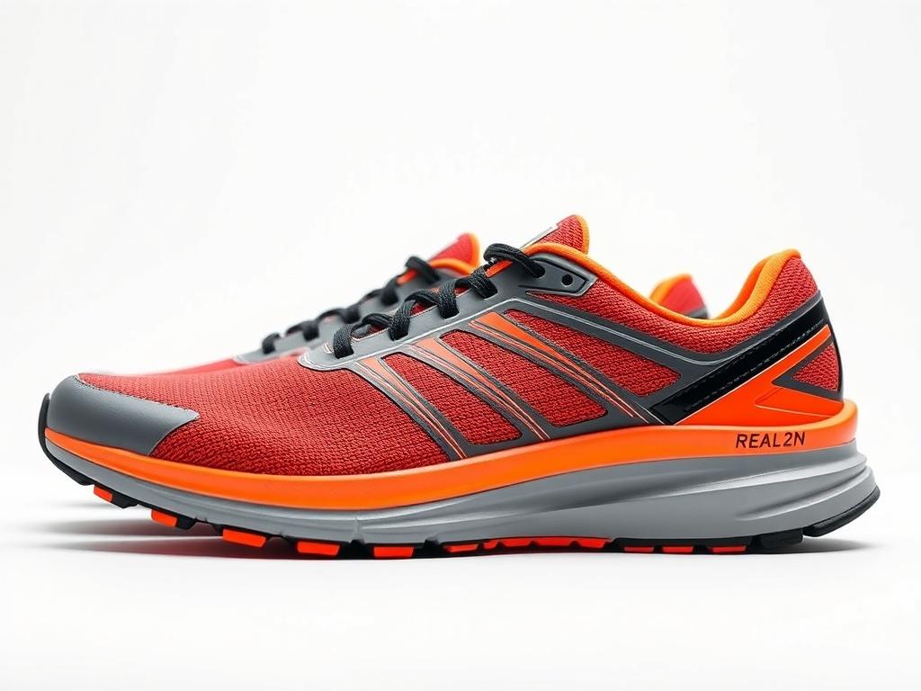 A pair of high performance running shoes displayed on a