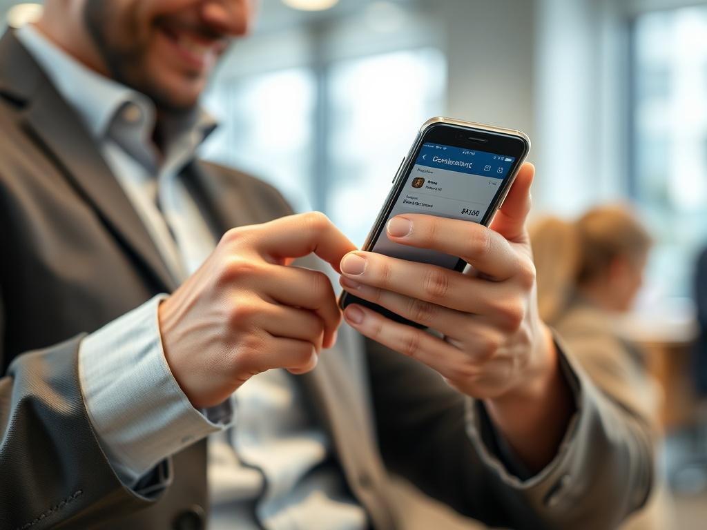 A close up shot of a person using a smartphone