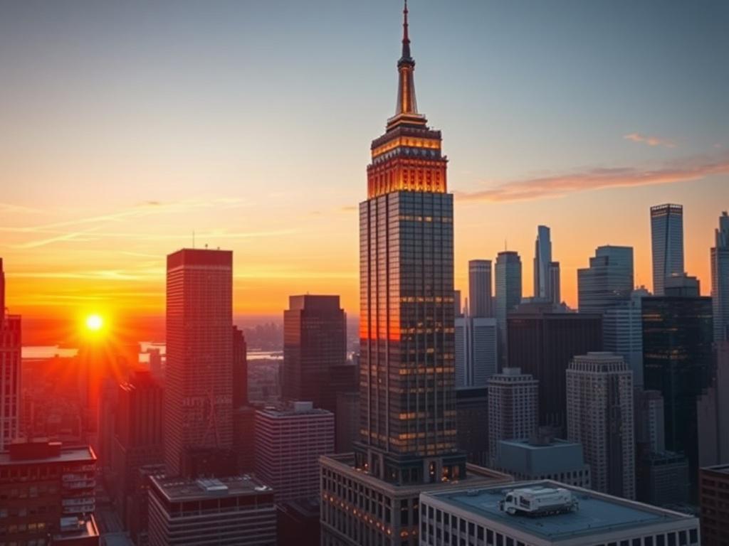 A photorealistic high resolution image of a prominent New York