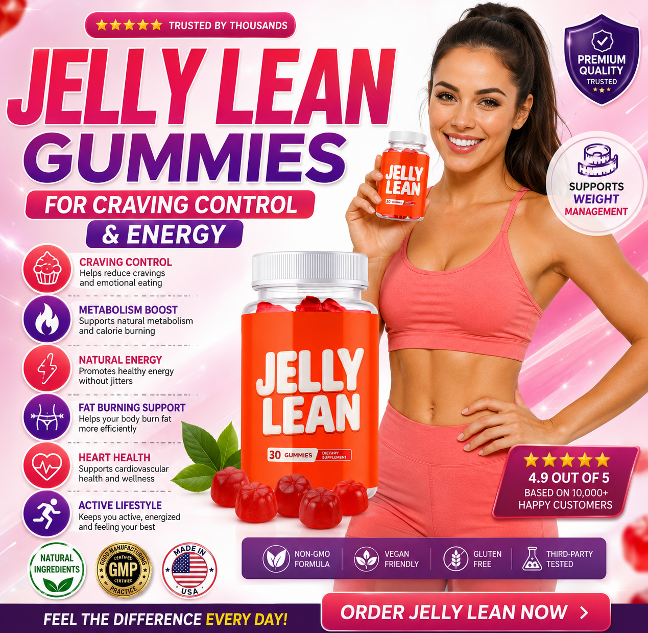 Woman holding Jelly Lean bottle